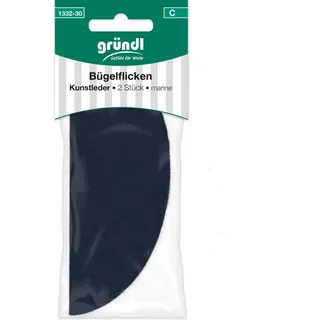 Gründl Patchies Gründl Bügelflicken Kunstleder 2 Stück marine, Leder blau