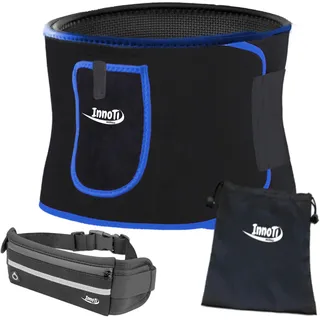 InnoTi Bauchweggürtel Damen und Herren – Bauchgürtel aus Neopren fürs Fitnessstudio und Training – Schwitzgürtel mit Sauna-Effekt BLAU M - M