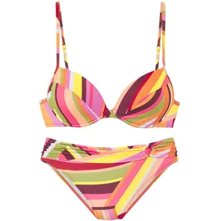 Bruno Banani Push-Up-Bikini Damen orange bedruckt Gr.34 Cup B