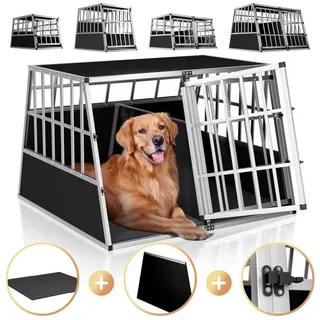 Cadoca® Hundetransportbox XXL 97x90x70cm Alu