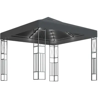 vidaXL Pavillon mit LED-Lichterkette 3x3 m Anthrazit Stoff