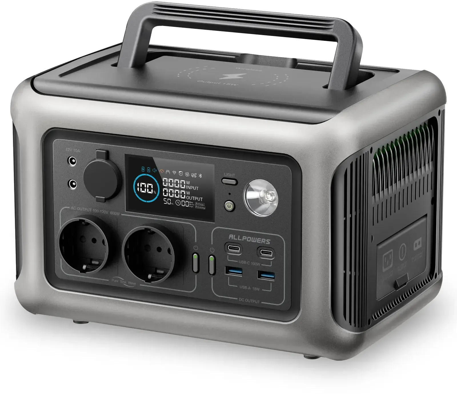 ALLPOWERS R600 Tragbarer Generator 299 Wh 600 W Kraftwerk mit AC-Steckdosen LiFePO4-Akku für Heimzelte Outdoor RV Camping