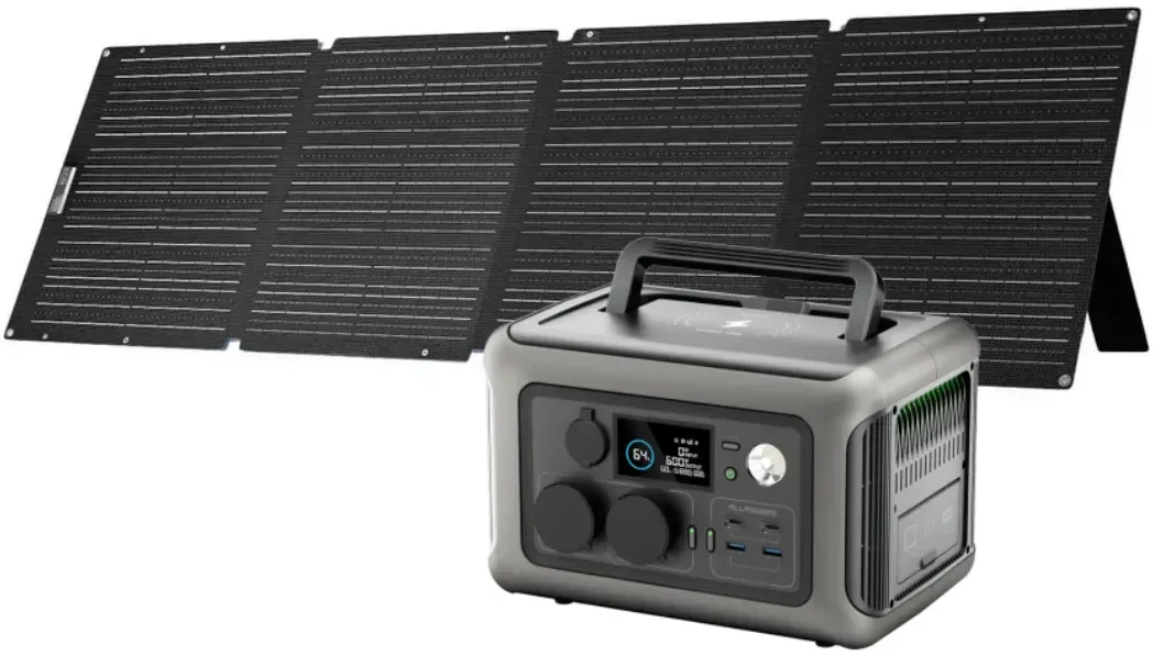 ALLPOWERS Solarpanel 100 W 140 W 200 W Solarenergieladegerät mit LiFePo4-Akku 299 Wh 600 W tragbares Kraftwerk für Camping-Wohnmobil