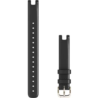 Garmin Lily Armband 14 mm Leder Schwarz/Cremegold 120 bis 195 mm