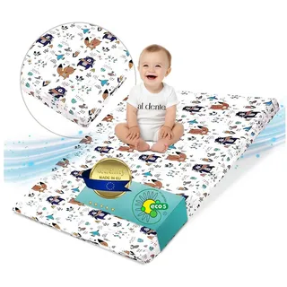 Kindermatratze Kindermatratze –Faltbare Baby & Kinderbettmatratze mit Mikrofaserbezug, Best for Kids, 6 cm hoch blau|weiß