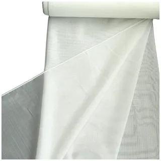 Meterware Gardinenstoff Stores Strukturoptik creme mit Bleiband 180cm hoch, halbtransparent, mit Bleiband