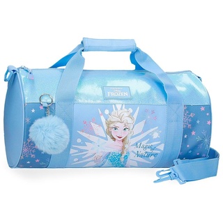 Disney Joumma Bags Eiskönigin Kinderrucksack, blau, aus Polyester, verstellbare Träger für bequemes Tragen, mehrere Fächer, mit blauem Bommel, blau, Reiserucksack