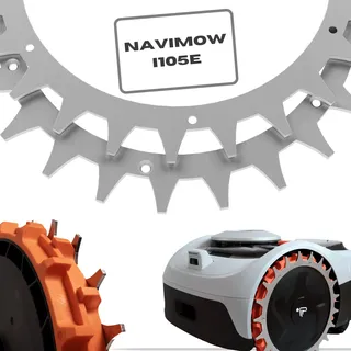 ROBO CLAWS Mähroboter Spikes aus Edelstahl für Modelle Navimow i105E-i108E, 3 mm, ⌀255 mm - Mähroboter Zubehör mit 14 x Edelstahlschrauben, Spikes entgratet