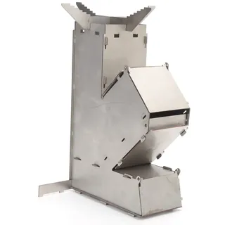 Dilwe Raketenofen, Tragbarer Edelstahl-Campingbrenner, Abnehmbarer Rucksackkocher, Kochgrill für Campen, Wandern, Picknicken und Terrassengrillen