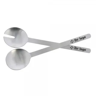 Salatbesteck aus Edelstahl- 2-teilig (Gravurmaß 130x10 mm)