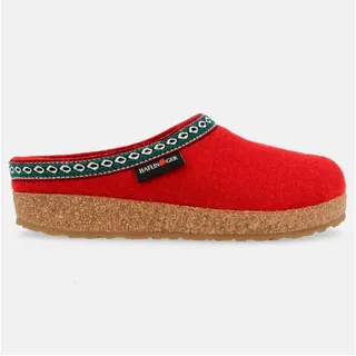 HAFLINGER Grizzly Franzl Filzpantoffel Hausschuh Filzclog Rot (Rubin 211), Gr. 39 - 39 EU