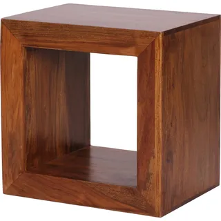 FineBuy Massivholz Sheesham Standregal Bücherregal Regal 44x44x33cm Cube