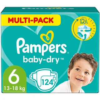 Pampers Baby Dry Gr.6 Extra Large 16+ kg MonatsBox, 1er Pack (1 x 124 Windeln)