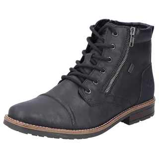 Rieker Winterstiefelette RIEKER, Herren, Gr. 44, schwarz, Lederimitat, klassisch, Schuhe, Schnürboots, Winterboots in schmaler Form