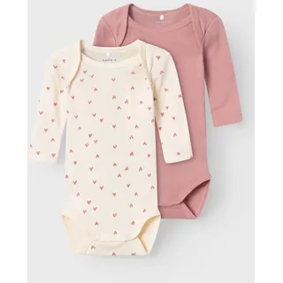 NAME IT Baby - Mädchen Nbfbody 2p Ls Buttercream Hearts Noos, Buttercream, 56