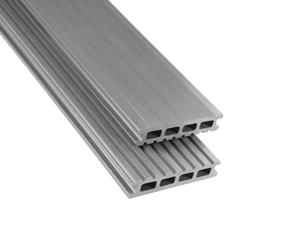 26x145 mm Kovalex® Standard WPC-Terrassendiele, grau, ungebürstet, Hohlkammerprofil Längen:1,00 bis 6,00m, Profil: grob/fein