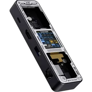 DockCase USB-C Dockingstation DPB61L-EB Universal integriertes Display, inkl. (USB-C, 6 Ports), Dockingstation + USB Hub, Schwarz