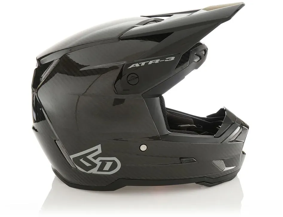 6D ATR-3 Helm Solid Schwarz Glänzend FIM - 2XL