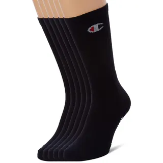 Champion Unisex Socks Basics 6pk Crew Füßlinge, Schwarz, 31-34