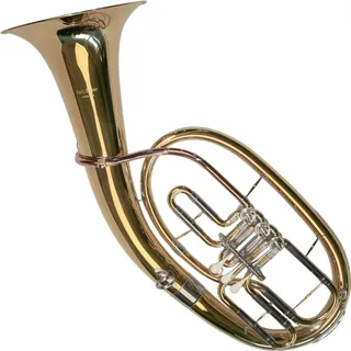 Karl Glaser Bb Tenor Horn 3 Ventile Goldmessing Mundrohr mit Koffer