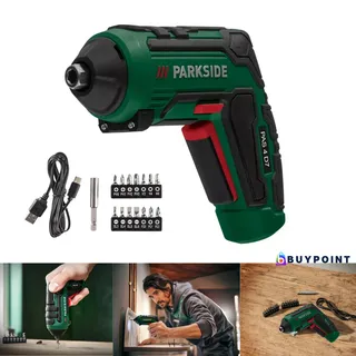 Parkside PARKSIDE® Akku Schrauber 4 V USB Ladekabel LED 15 teiligem Bit Satz