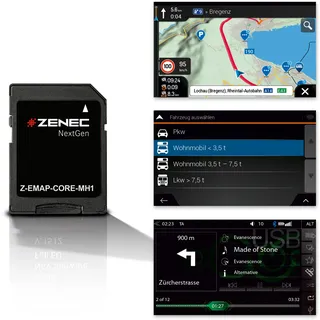 ZENEC Z-EMAP-CORE-MH1: Micro SD-Karte mit Reisemobil Navigation für alle ZENEC E>GO CORE Autoradios/Multimediasysteme, 3-D Karten für Europa, Camping P.O.I. für Wohnmobile