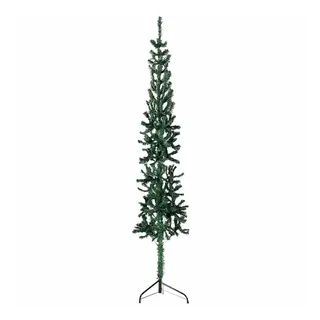 vidaXL Künstlicher Halb-Weihnachtsbaum mit Ständer Schlank Grün 150 cm