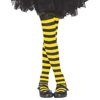 Ringelstrumpfhose gelb schwarze Biene für Kinder Zubehör für Party Kostüm Fasching Karneval