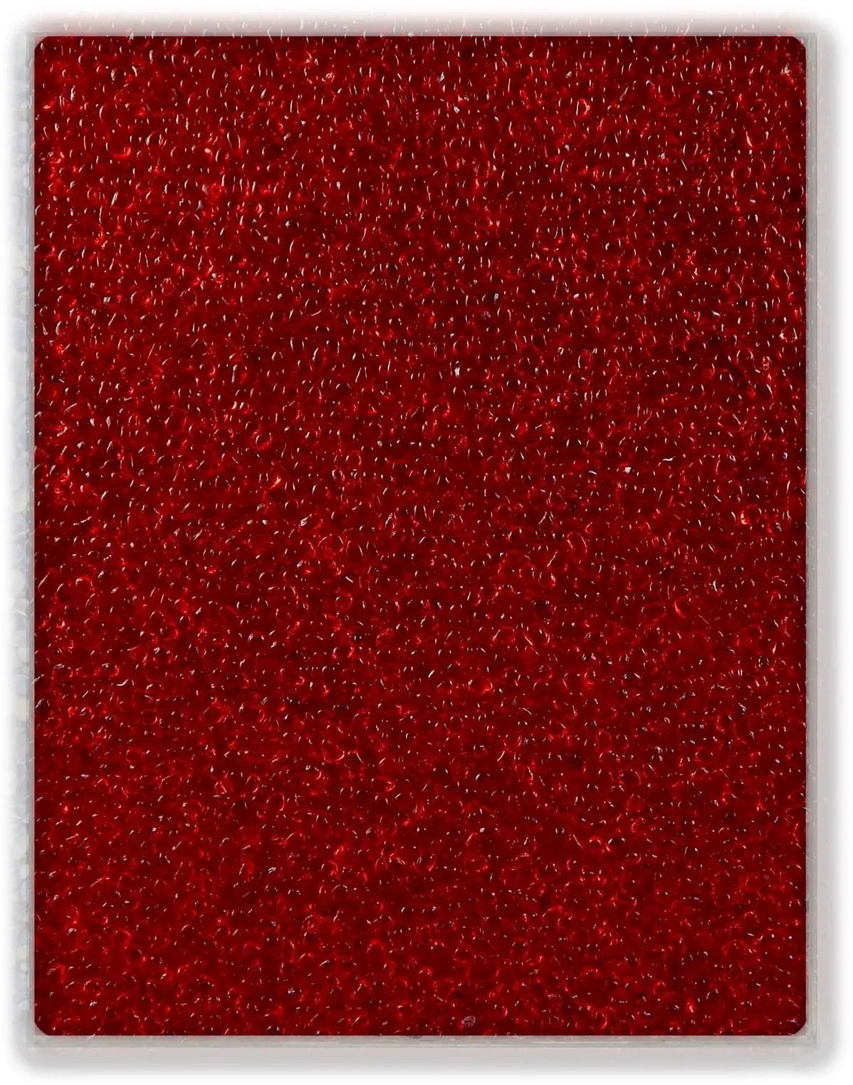 Terralith Farbmuster Glassteinteppich -Vetro Rosso-, Körnung: mittel (3-6 mm)