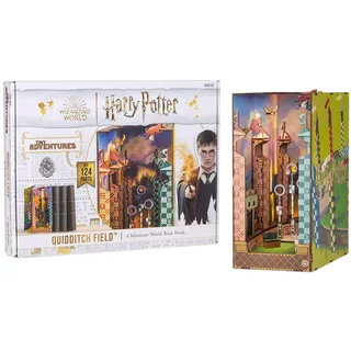 Revell Modellbausatz Tiny Adventures I Quidditch Field Harry Potter I 3D Miniaturhaus I Book Nook Holz Buchstütze I Geburtsagsgeschenk für Fans I Buchstütze Harry Potter