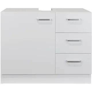 stabilo-sanitär Waschbeckenunterschrank "Knut" polarweiß matt mit 3 Schubladen, Waschtischunterschrank 63x30x54cm