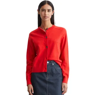 Marc O'Polo DENIM, Damen, Gr. XS, rot (vermillion rot), Strick, Obermaterial: 58% Baumwolle, 25% Polyamid, 17% Polyester, casual, Rundhals, Langarm, Strickjacken