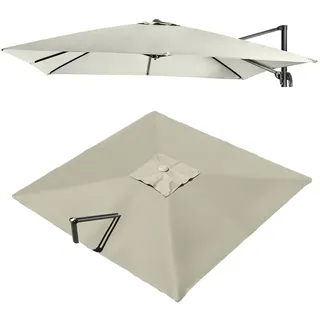 ZXDFMY 250x250cm Quadratisch Ampelschirm Ersatzbezug 8 Rippen Sonnenschirm Baldachin Ersatztuch Terrassenschirm Ersatz-Stoff Sonnenschutz Bespannung(Taupe,2.5x2.5m (8.2x8.2ft)) - 2.5x2.5m (8.2x8.2ft)