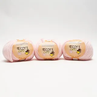 Tricot Cafè – Everest – Wollgemisch, weich, ideal zum Stricken mit Nadeln oder Häkelnadeln: 6.00/7.00, 3 Stück 300 g, Rosa Baby 9