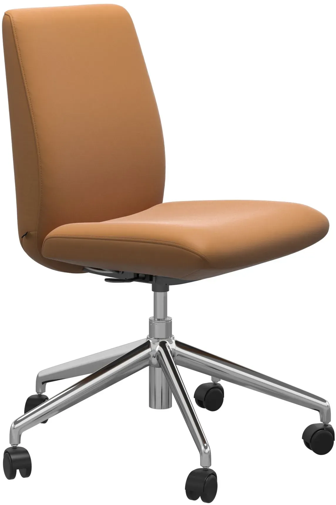 Stressless Stuhl Laurel | Home Office Batick New Caramel Ohne Armlehnen Niedriger Rücken Poliertes Aluminium