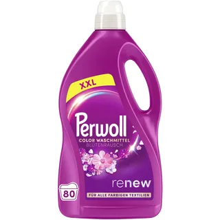 Perwoll Waschmittel Renew Color Blütenrausch XXL, flüssig, ökologisch, 4 Liter, Waschladungen), 80