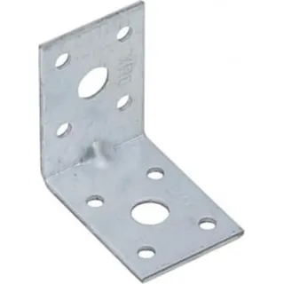 20x Schwerlast-Winkelverbinder mit Sicke 50x50x35mm verzinkt Bauwinkel Steg