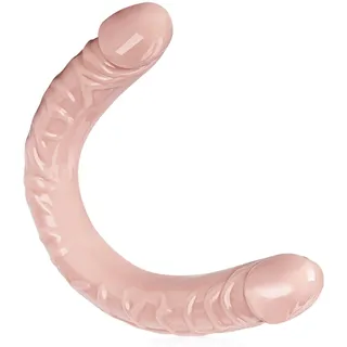 Giant Realistic Flesh Double Dildo for Double-Sided Lesbian G-Spot Stimulator Sex Toy for Women Men Couples Dildo Length 33.5 cm Diameter 3.2 cm