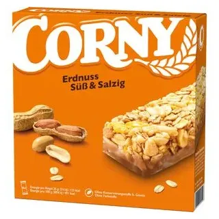 CORNY Müsliriegel Süß und Salzig Erdnuss je 25g, 6 Riegel