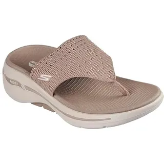 Skechers Damen Go Walk Arch Fit Sandal-Glam City Flipflop, Taupe, 39 EU - 39 EU