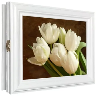 Cer-Plast Schlüsselkasten aus Holz Hängeschrank mit Schlüsselbrett Wandorganizer für Schlüsselaufbewahrungm Schlüsselschrank Vintage-Optik Holzschlüsselbox