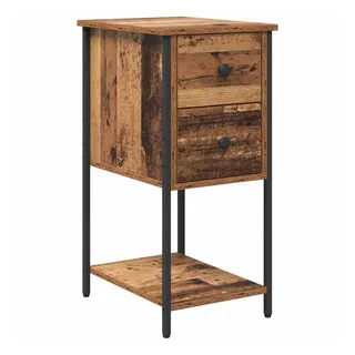 vidaXL Nachttisch mit Schubladen Altholz 32 x 42 x 70 cm Holzwerkstoff