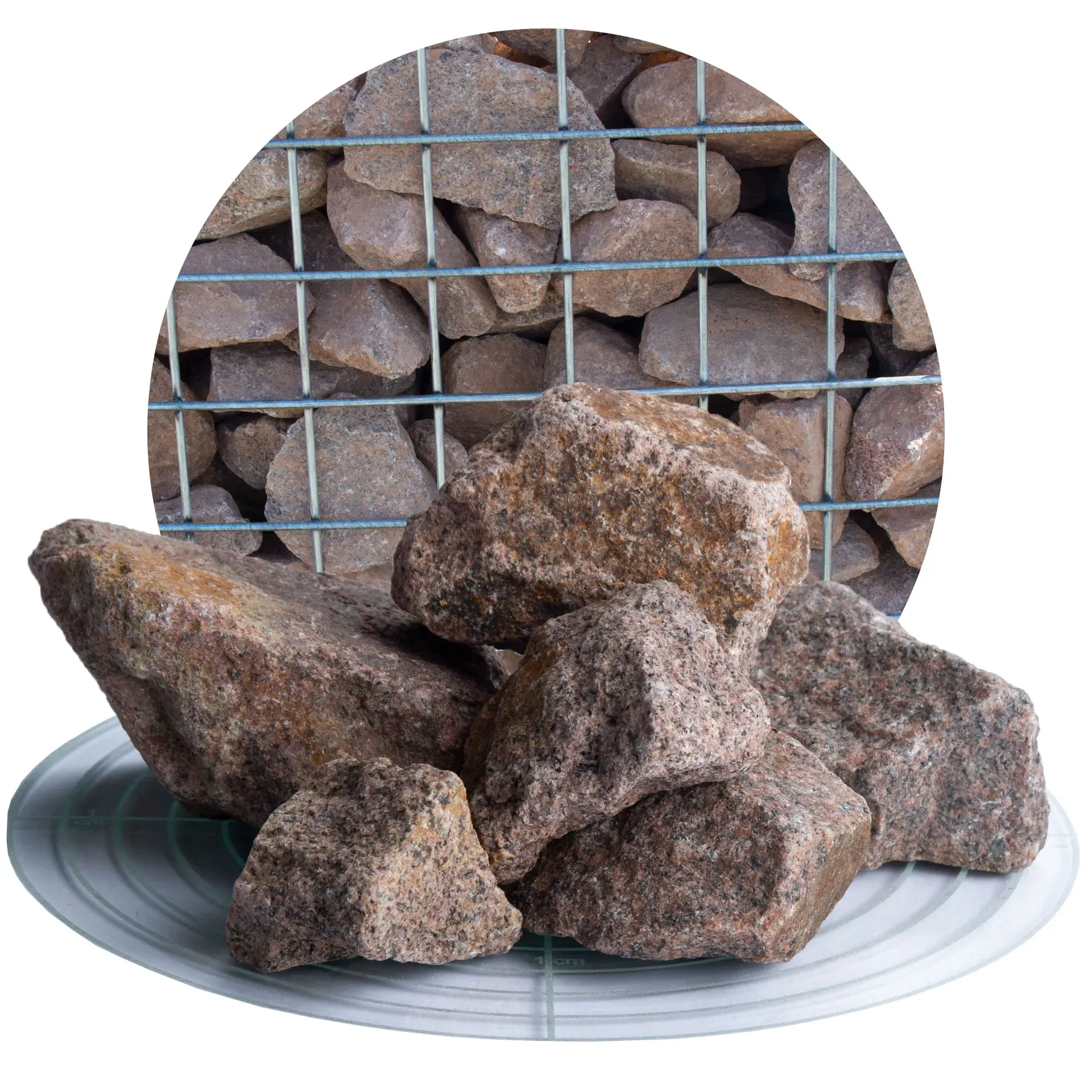 Granit Gabionensteine rot 32-60 mm - 25 kg Sack