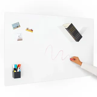 KalaMitica - Magnettafel für die Wand, Pinnwand für Magnete - beschreibbar und abwischbar mit Kreiden - Rau weiß - 114 x 74 cm