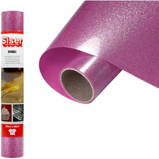 Siser Sparkle Thermotransfer Vinyl mit glänzendem Glitzereffekt, 30cm × 0,5 m Perfect Pink, 1 Einheit
