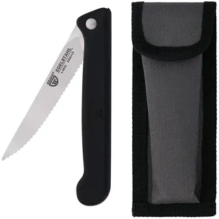 Gräwe Klappmesser mit Steakklinge, schwarz, mit Etui