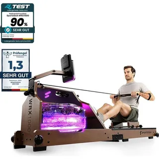Sportstech Rudergerät WRX1000 | Moderne LCD-Anzeige | LED-Feedback | Klappbar - Dunkelbraun
