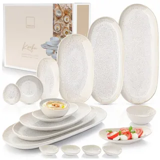 sänger Servierplatten Set, Korfu 11 teilig aus Steingut | Gr.: onesize