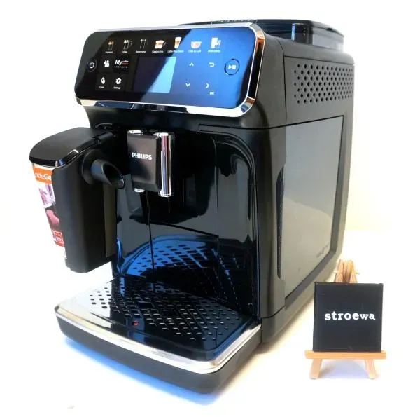 Philips Serie 5400 Kaffeevollautomat – LatteGo Milchsystem, 12 Kaffeespezialitäten, Intuitives Display, 4 Benutzerprofile, Schwarz