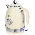 Zilan Retro Wasserkocher Edelstahl 1,7L kabellos mit 360° Basis 2200W Beige